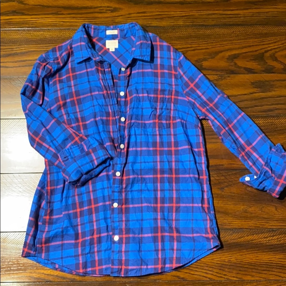 J.crew blue plaid flannel Medium
